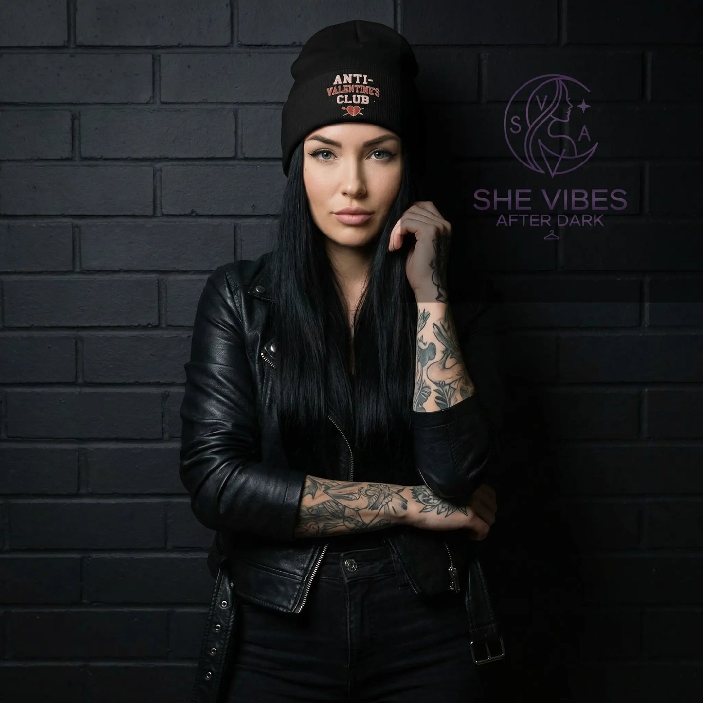 Single Life Quote Beanie – Anti-Valentine’s Club Funny Broken Heart Hat for Him Yoycol Beanie SHE VIBES AFTER DARK