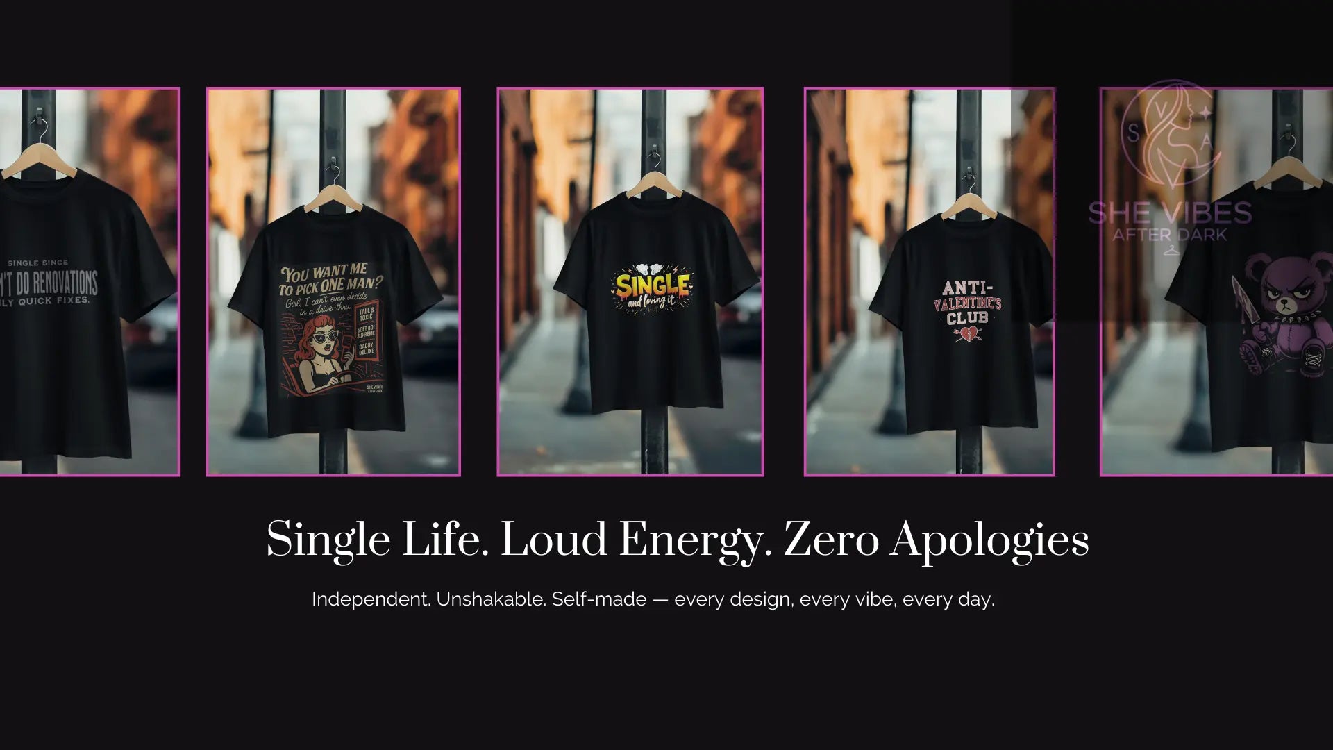unny-Single-Life-Quote-Tees SHE VIBES AFTER DARK