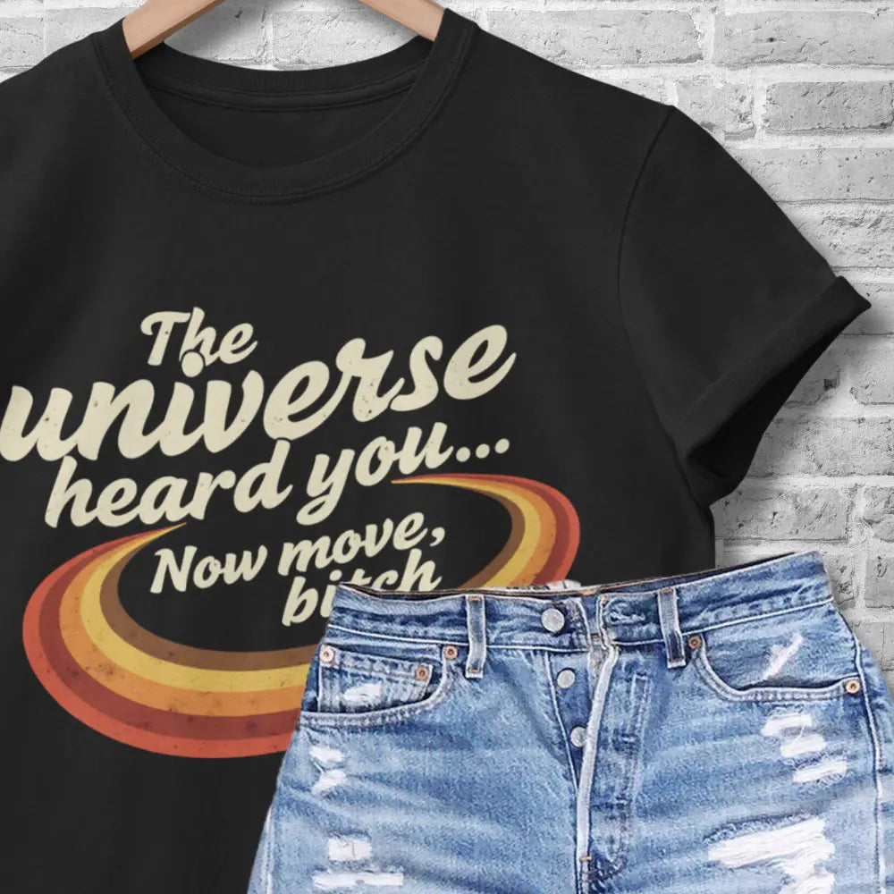 Retro Grunge Galaxy Graphic Tee: Unisex Black Cosmic Print T-Shirt SHE VIBES