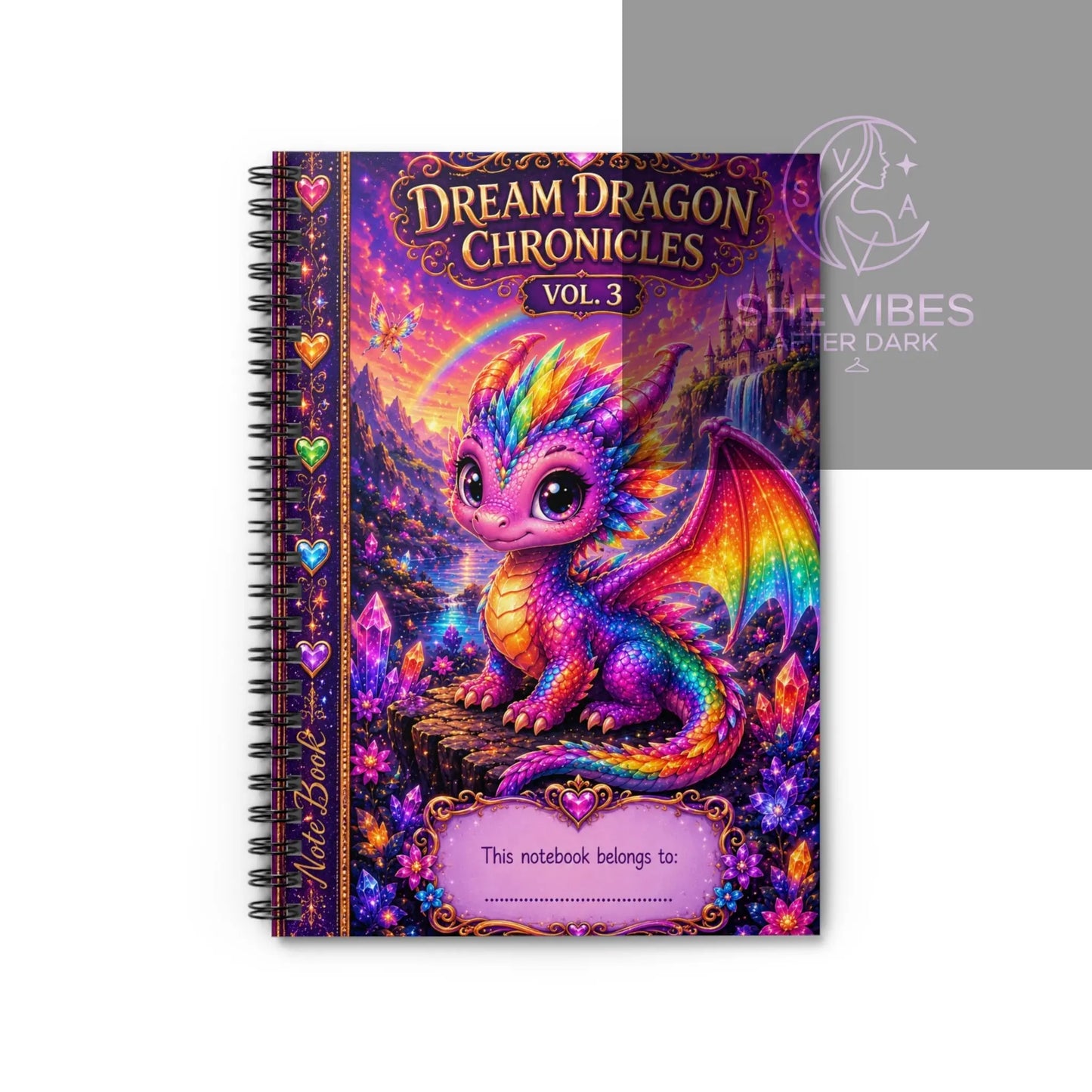 Copy of Ruled Notebook — Dream Dragon Chronicles Vol. 3 Rainbow Fantasy Journal Printify  Paper products SHE VIBES AFTER DARK