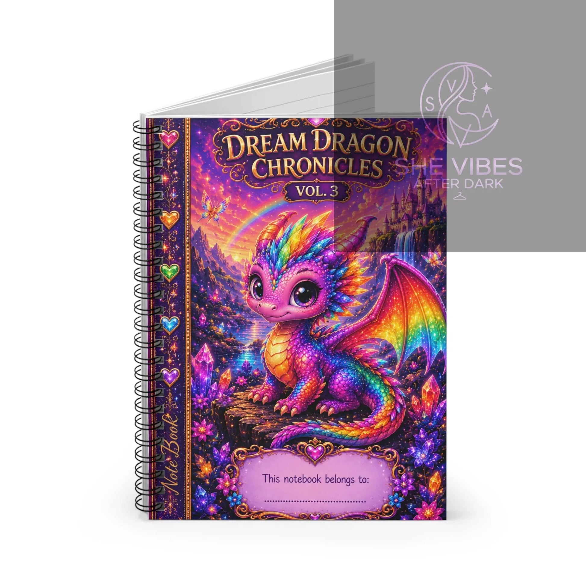 Copy of Ruled Notebook — Dream Dragon Chronicles Vol. 3 Rainbow Fantasy Journal Printify  Paper products SHE VIBES AFTER DARK