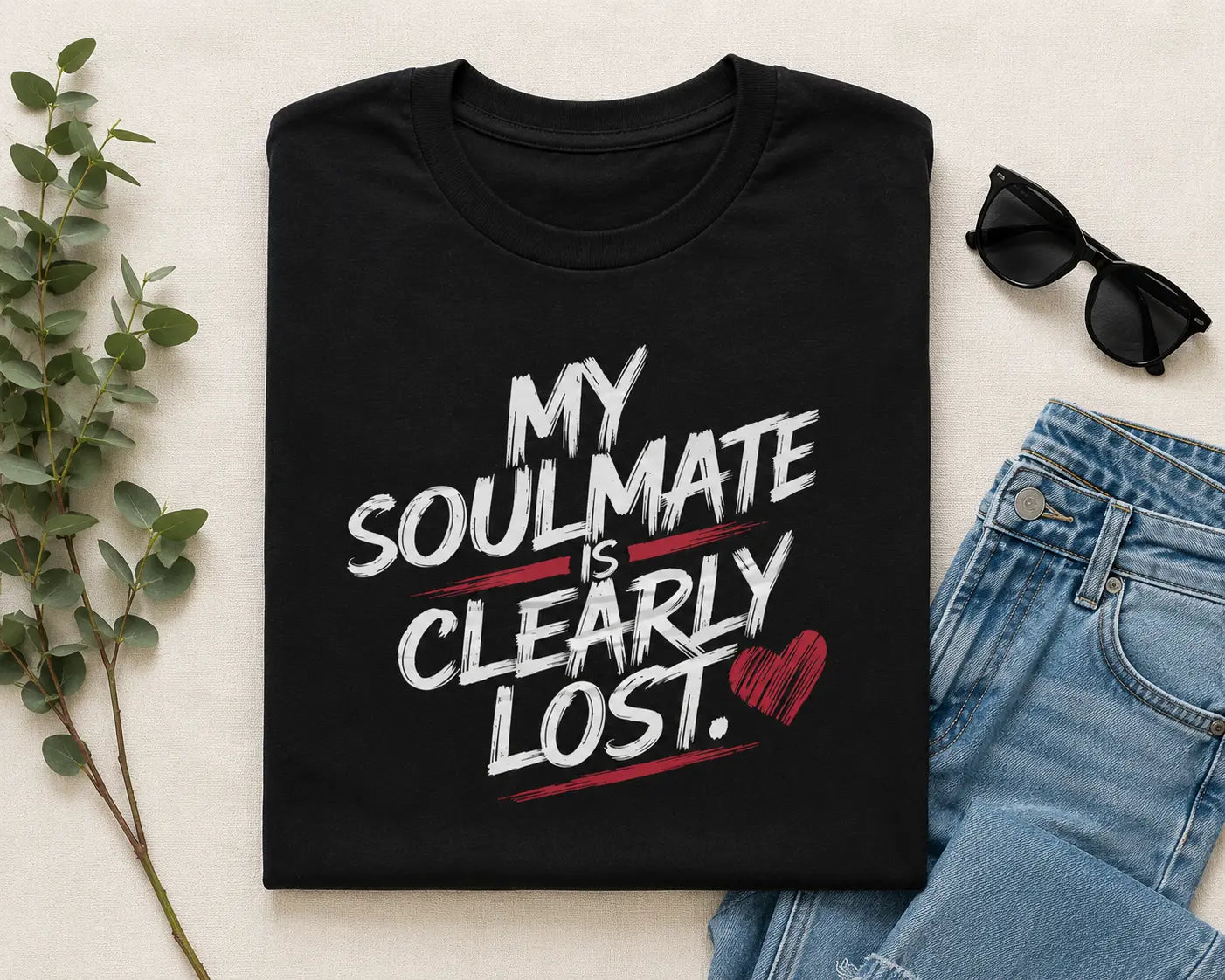 Funny Single Life Shirt: My Soulmate Is Lost - Women's Humor Apparel Printify  T-SHIRT SHE VIBES AFTER DARK