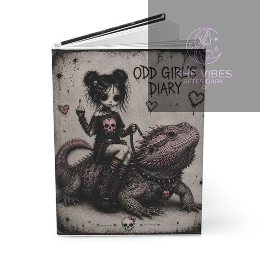 Gothic Cute Hardcover Journal — "Too Weird to Break" Diary Printify  Paper products SHE VIBES AFTER DARK