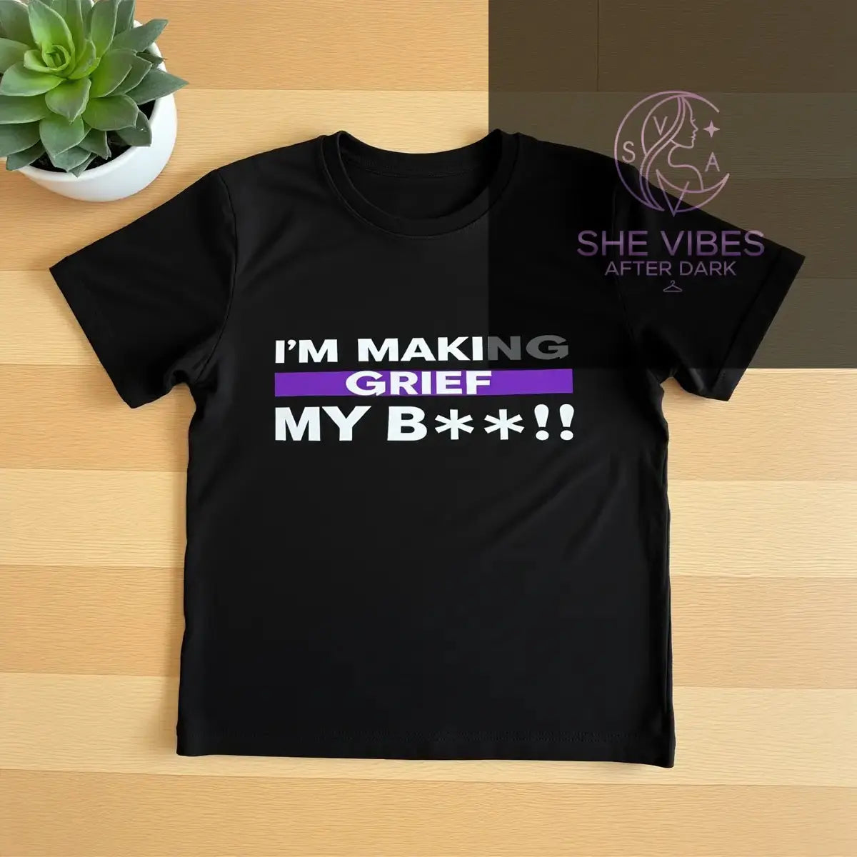 Grief Is My Bitch Shirt – Single Life Empowerment Tee for Independent Women | Anti-Settling Confidence Apparel - SHE VIBES AFTER DARK