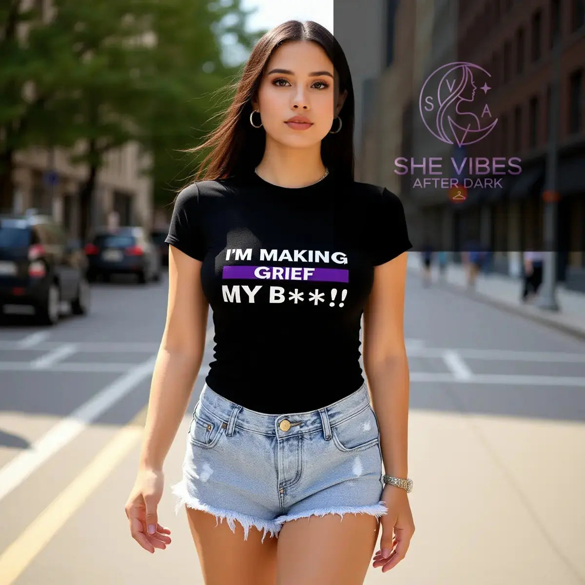 Grief Is My Bitch Shirt – Single Life Empowerment Tee for Independent Women | Anti-Settling Confidence Apparel - SHE VIBES AFTER DARK