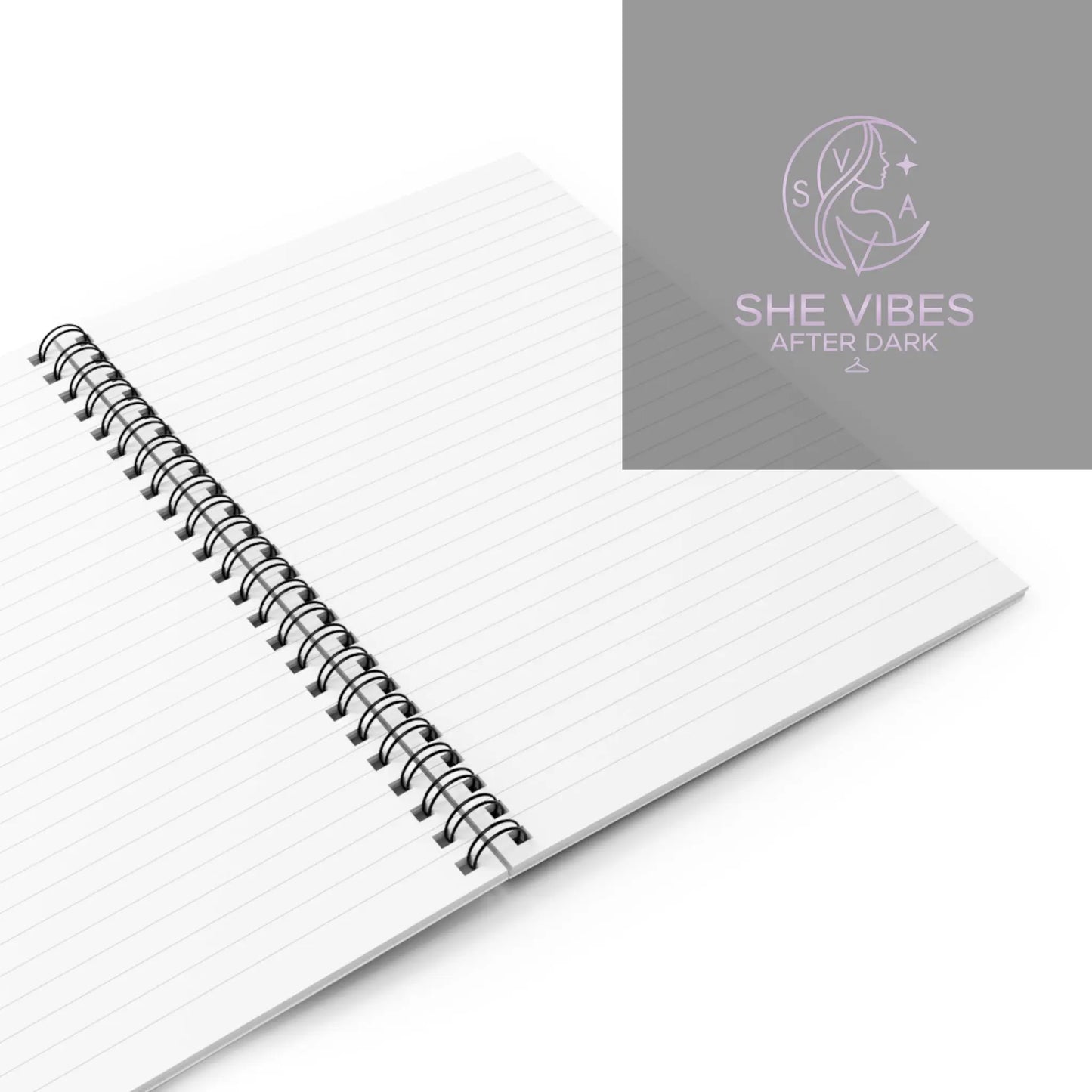 Moonlit Goth Girls Spiral Notebook | Gothic Moon Artwork, Ruled Journal Printify  Paper products SHE VIBES AFTER DARK