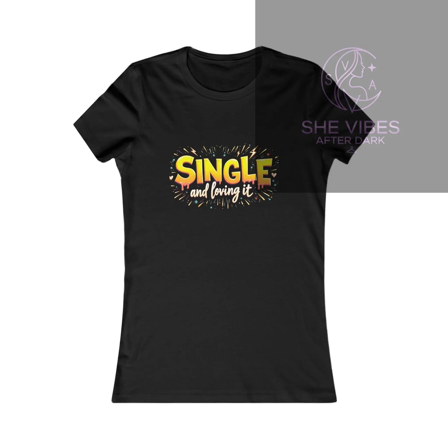 SINGLE LIFE and Loving It T-Shirt, Funny Single Girl Shirt, Anti-Valentine's Day Top, Leveling Up Solo Crop Tee, Gift for Independent Woman Printify  T-Shirt SHE VIBES AFTER DARK