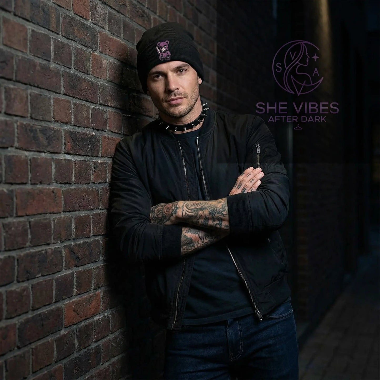 Single Life Quote Beanie – Cute but Psycho Teddy Bear Embroidered Hat for Him Yoycol  Beanie SHE VIBES AFTER DARK