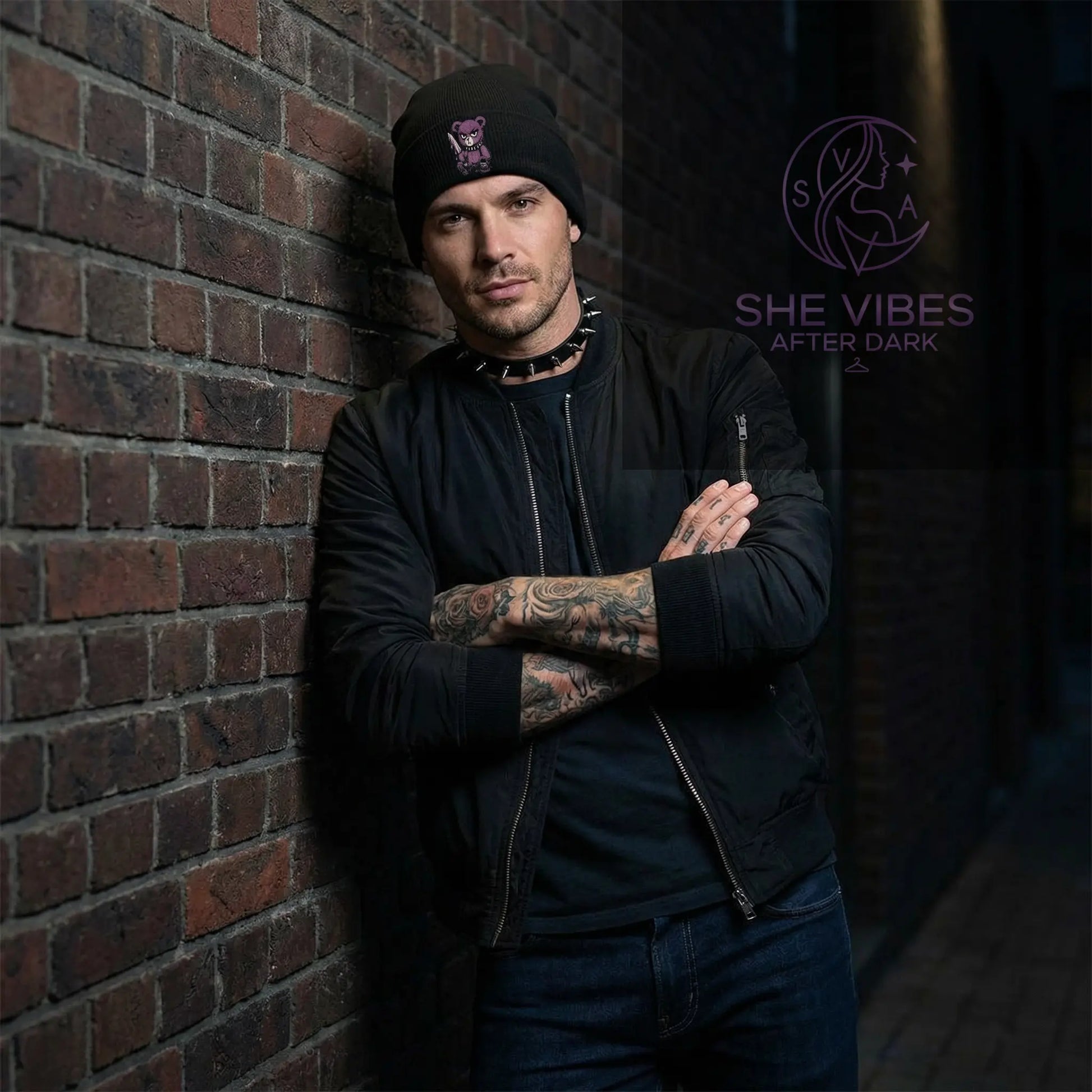 Single Life Quote Beanie – Cute but Psycho Teddy Bear Embroidered Hat for Him Yoycol  Beanie SHE VIBES AFTER DARK