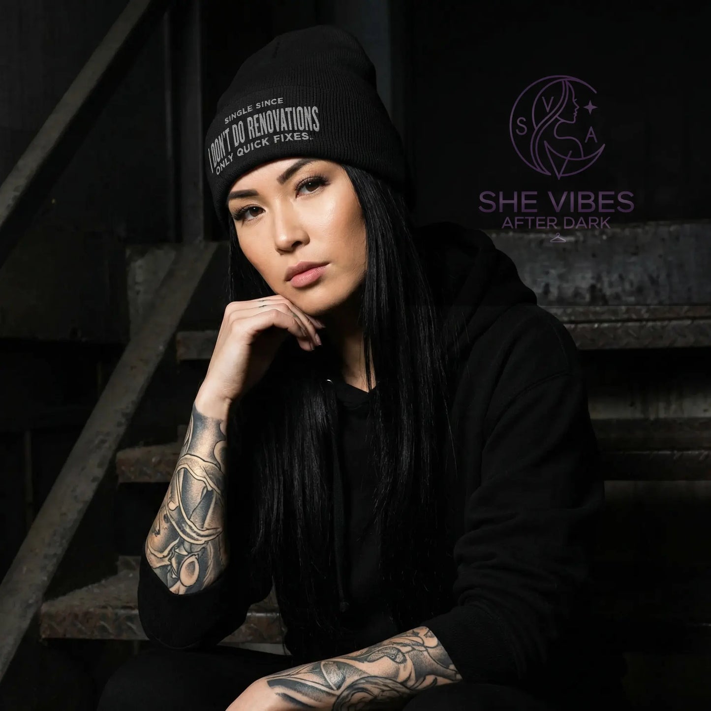 Single Life Quote Beanie – I Don’t Do Renovations Embroidered Hat for Men Yoycol  Beanie SHE VIBES AFTER DARK