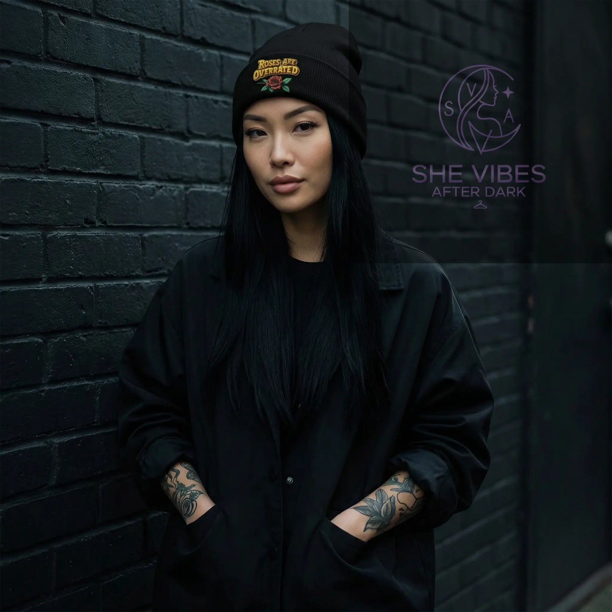 Single Life Quote Beanie – Roses Are Overrated Funny Anti-Romance Hat for Men Yoycol  Beanie SHE VIBES AFTER DARK