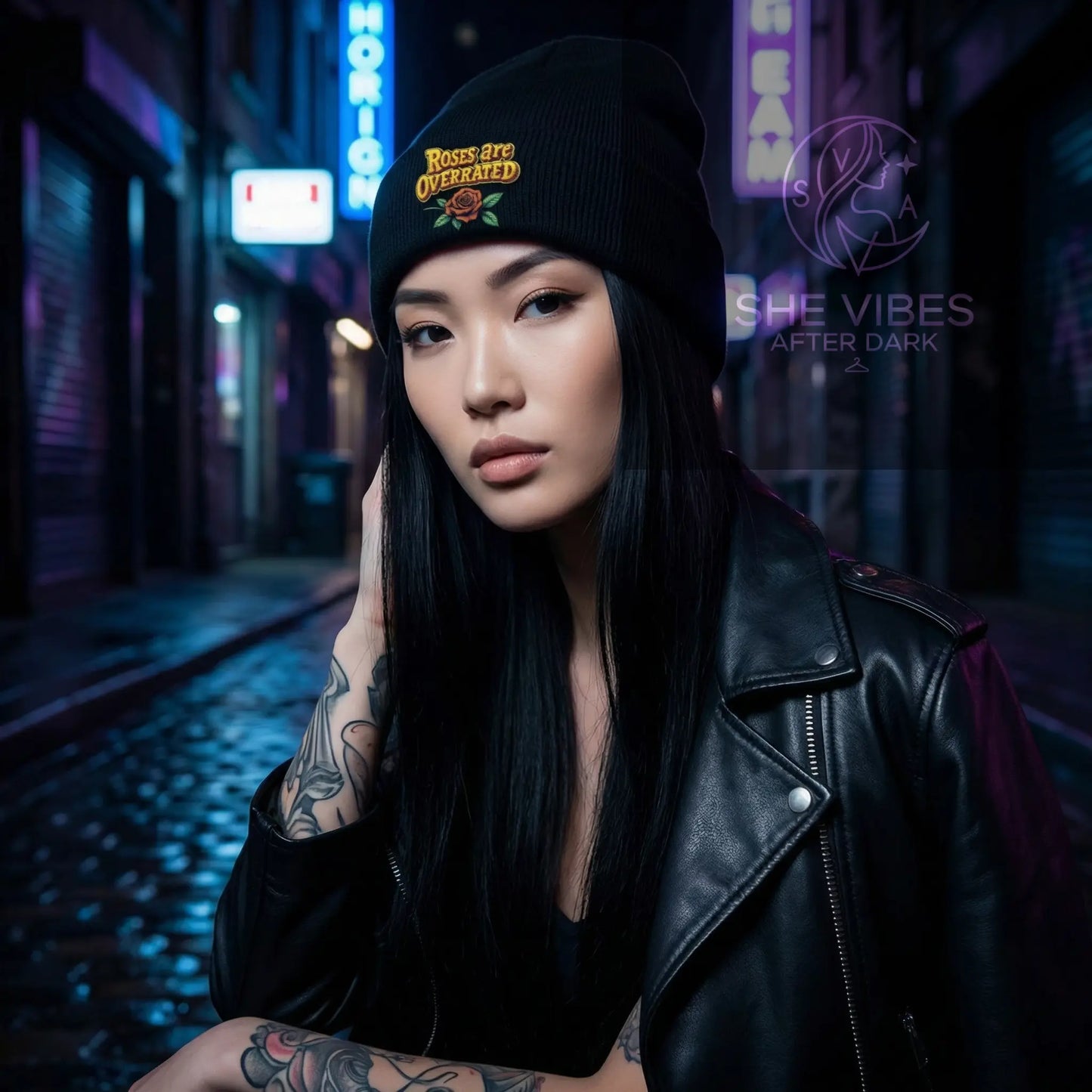 Single Life Quote Beanie – Roses Are Overrated Funny Anti-Romance Hat for Men Yoycol  Beanie SHE VIBES AFTER DARK