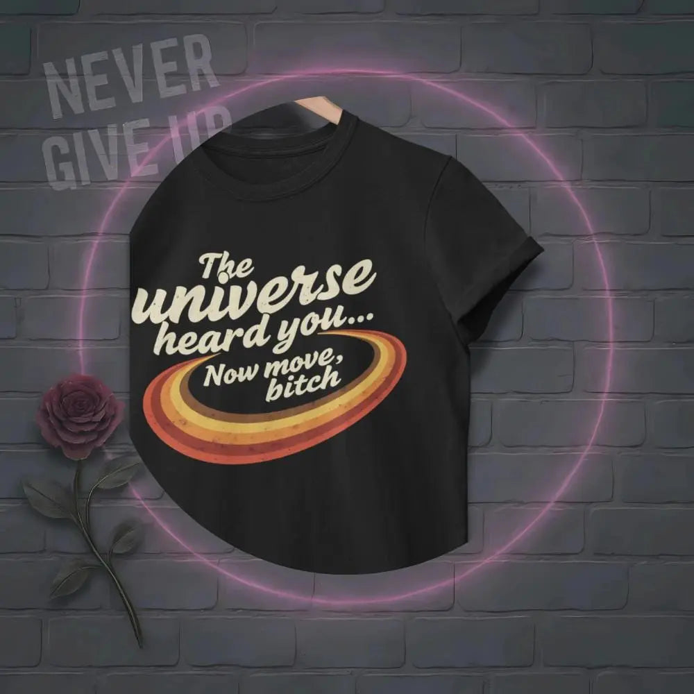 Retro Grunge Galaxy Graphic Tee: Unisex Black Cosmic Print T-Shirt SHE VIBES