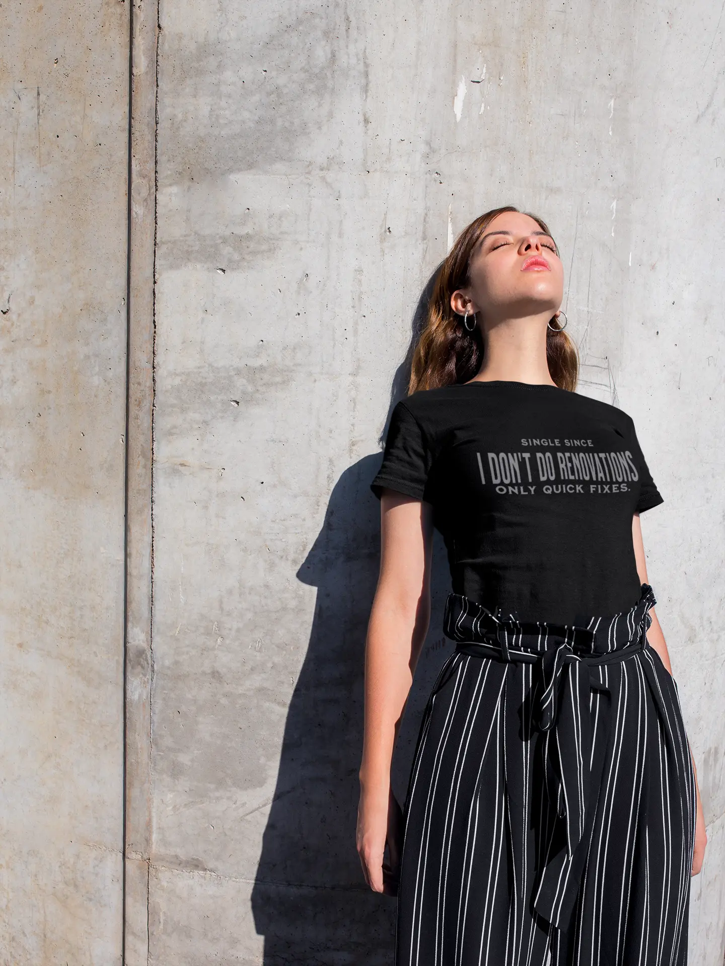 "I Don't Do Renovations" Sarcastic Single Life V-Neck T-Shirt | Funny Independent Woman All-Over Pri Yoycol